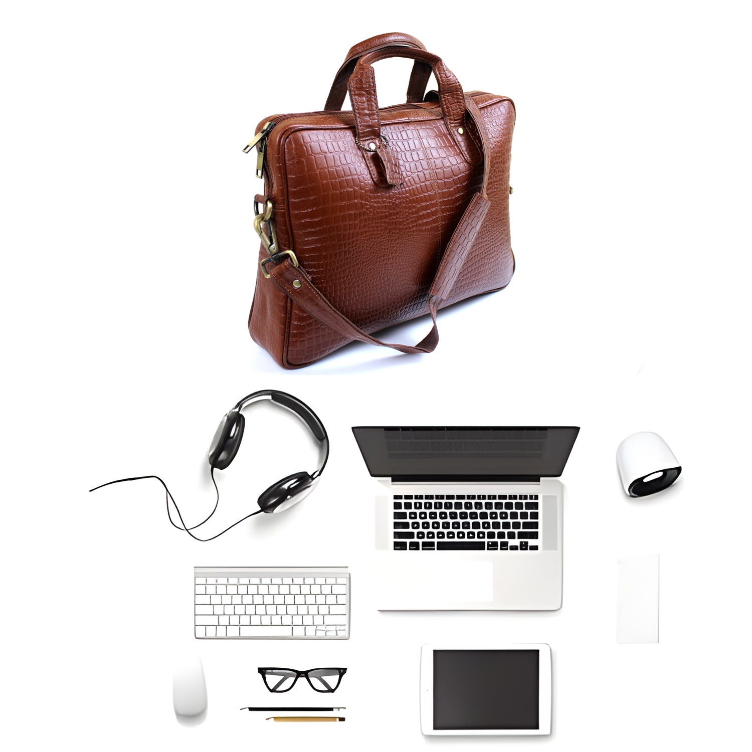 Genuine Leather Laptop Bag 14 inches Crocodilian texture Briefcase Men/Women Handmade Messenger Adjustable Shoulder Bag for Business Office Travel Genuine Leather Laptop Bag 14 inches Crocodilian texture Briefcase Men/Women Handmade Messenger Adjustable Shoulder Bag for Business Office Travel